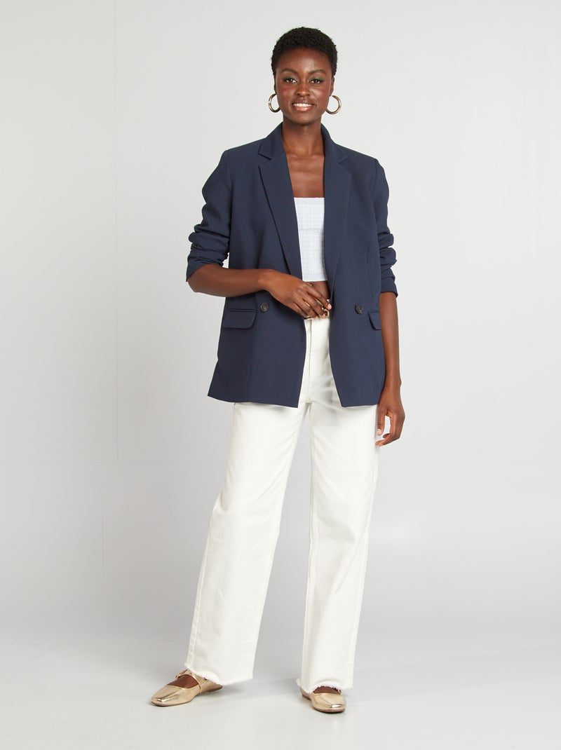 Chaqueta blazer corte ancho AZUL - Kiabi