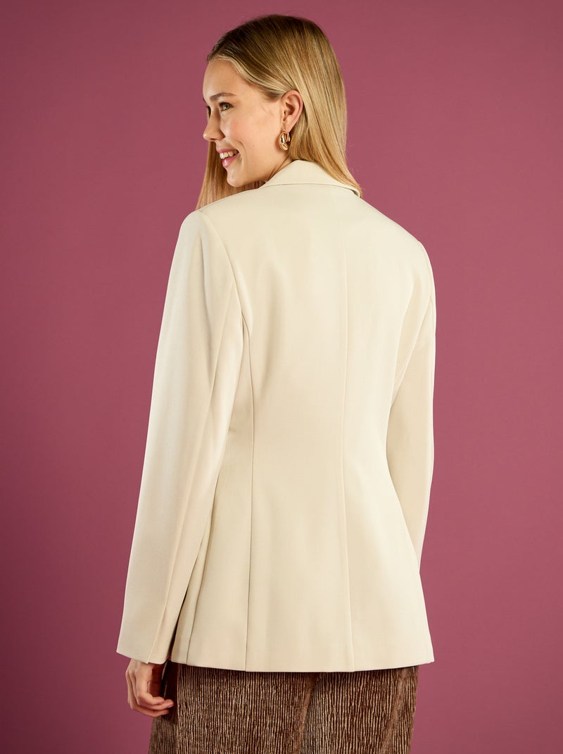 Chaqueta blazer corte entallado Beige - Kiabi