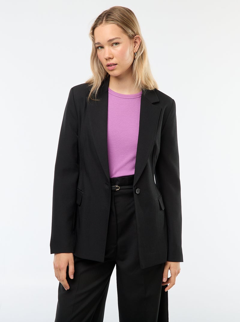 Chaqueta blazer corte entallado Negro Mujer Kiabi