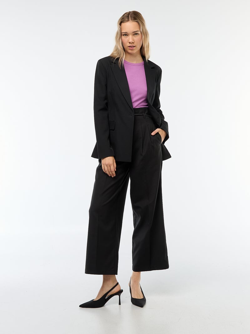 Chaqueta blazer corte entallado Negro - Kiabi