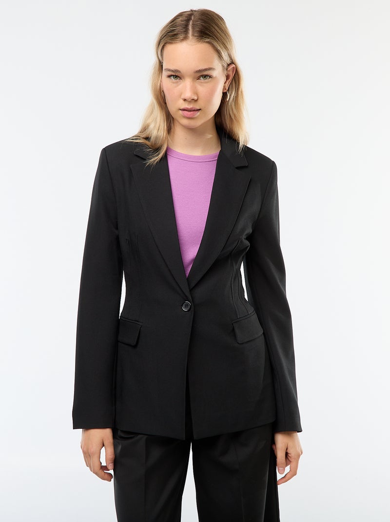 Chaqueta blazer corte entallado Negro - Kiabi