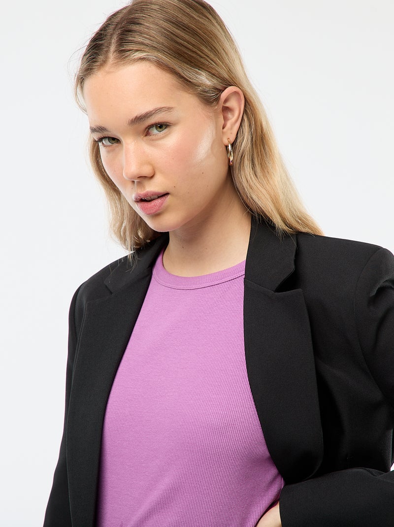 Chaqueta blazer corte entallado Negro - Kiabi