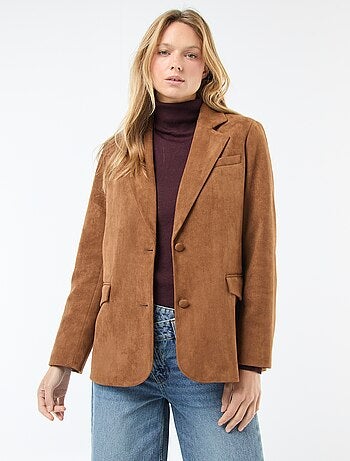 Chaqueta blazer de ante sintético