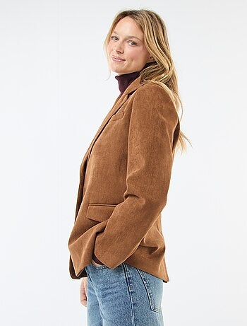 Chaqueta blazer de ante sintético
