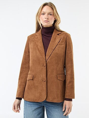 Chaqueta blazer de ante sintético