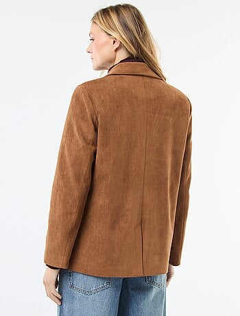 Chaqueta blazer de ante sintético
