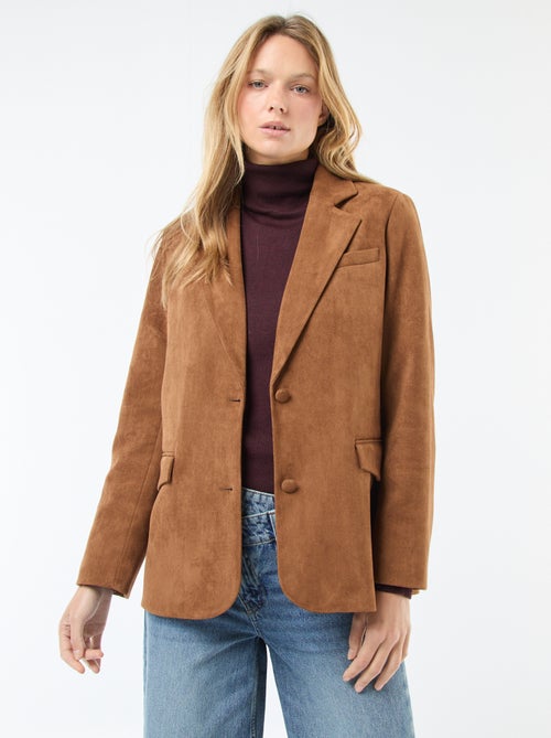 Chaqueta blazer de ante sintético - Kiabi