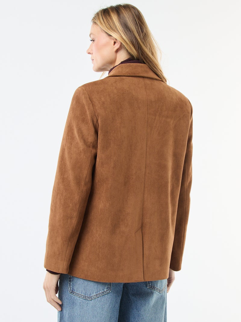 Chaqueta blazer de ante sintético Marron - Kiabi