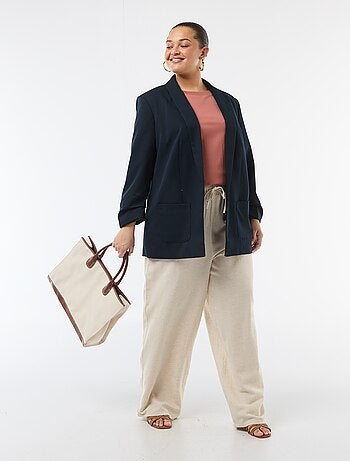 Blazer largo con mangas efecto remangado