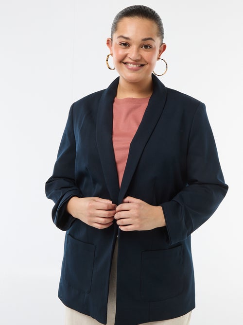 Chaqueta blazer larga con mangas efecto remangado - Kiabi