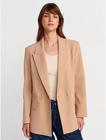 Chaqueta blazer larga de crepé dilvin