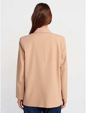Chaqueta blazer larga de crepé dilvin