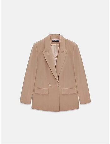 Chaqueta blazer larga de crepé dilvin