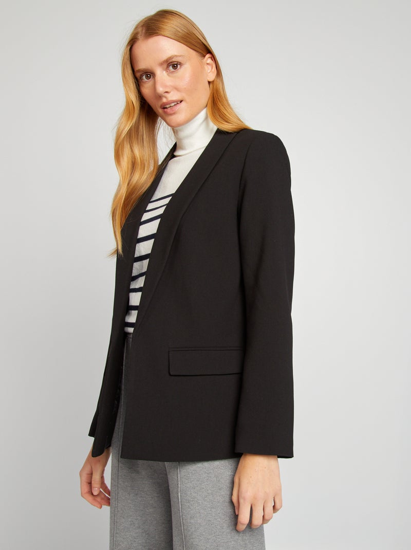 Chaqueta blazer largo medio negro - Kiabi