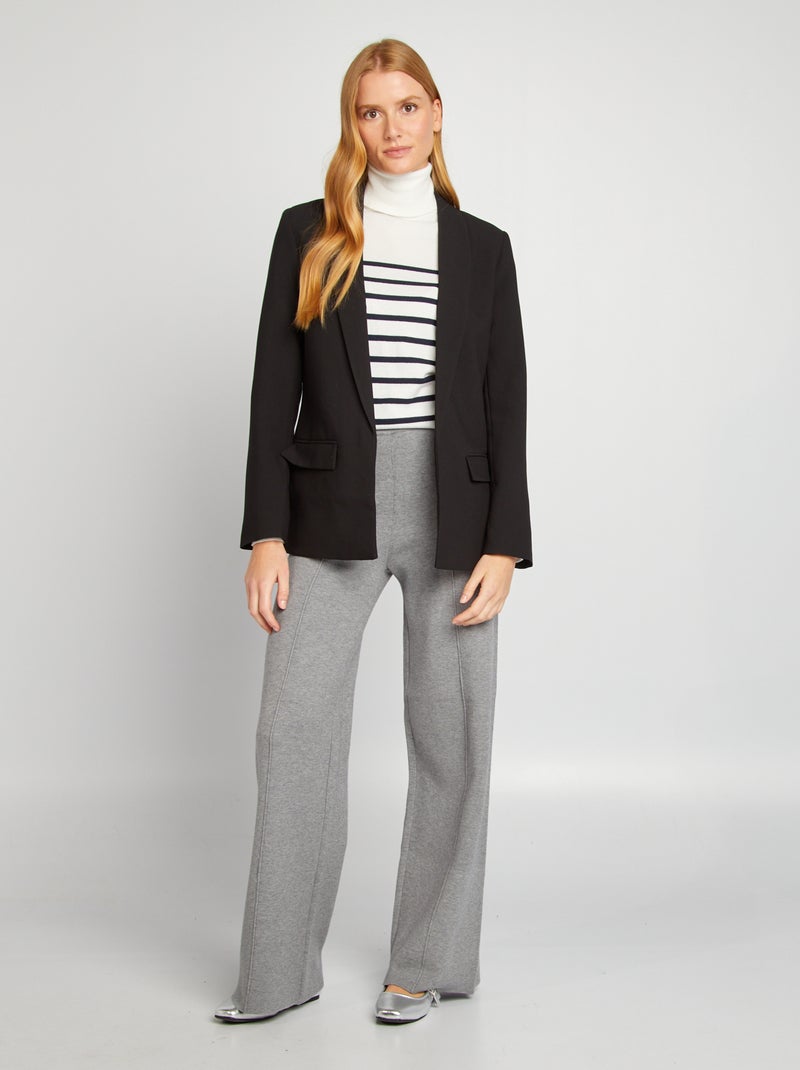 Chaqueta blazer largo medio negro - Kiabi