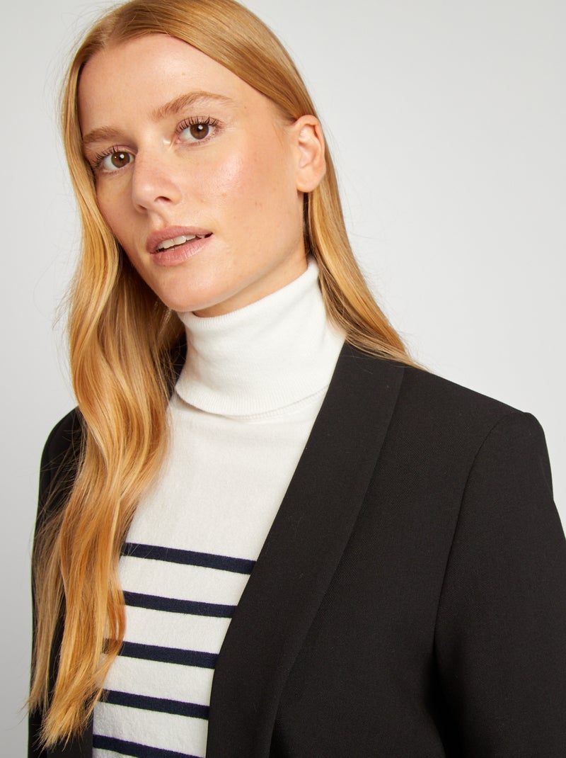 Chaqueta blazer largo medio negro - Kiabi