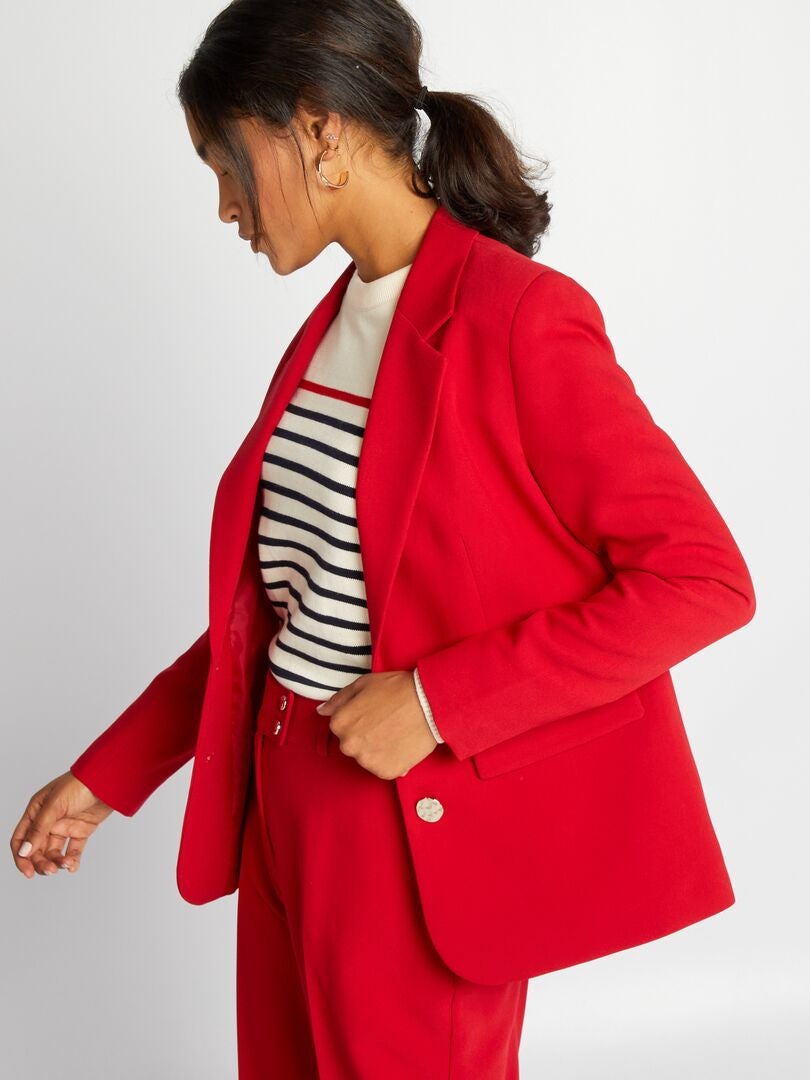 Chaqueta blazer largo medio ROJO - Kiabi