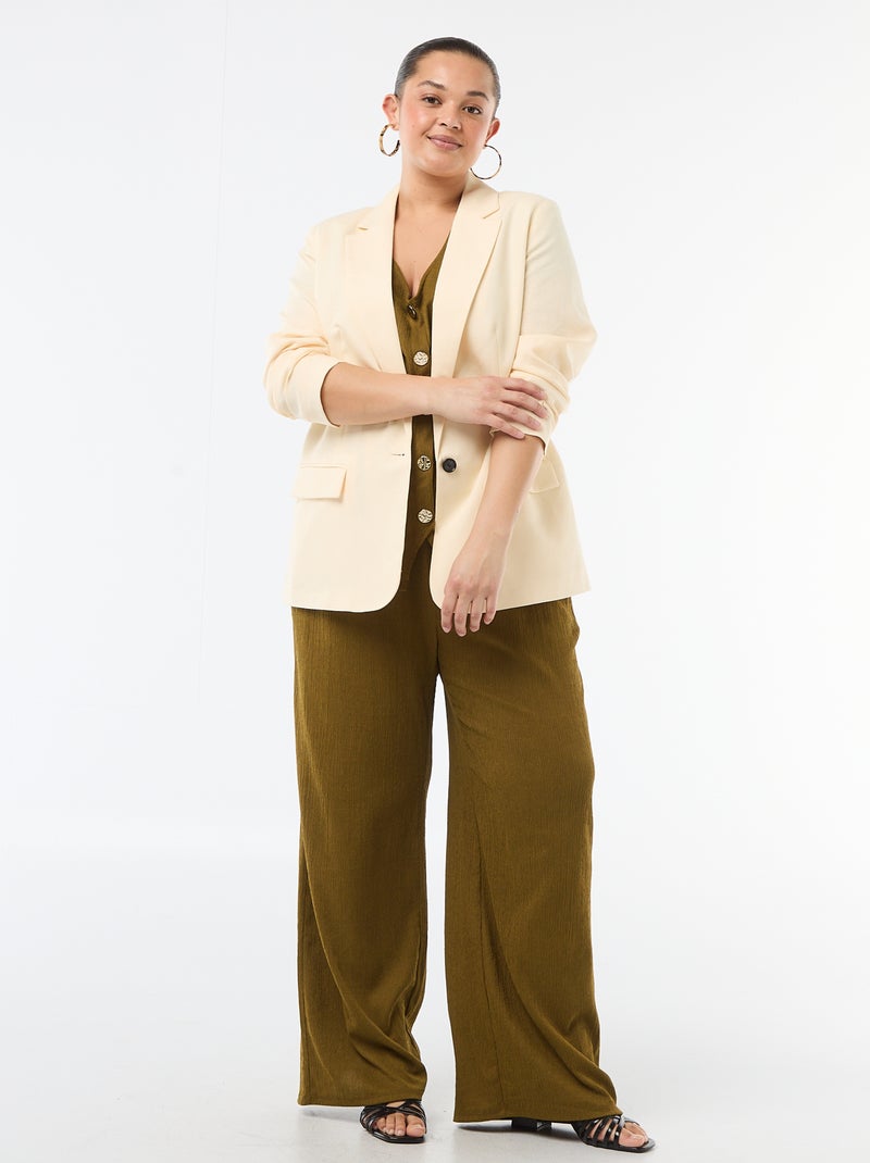 Chaqueta blazer ligera corte largo Beige - Kiabi