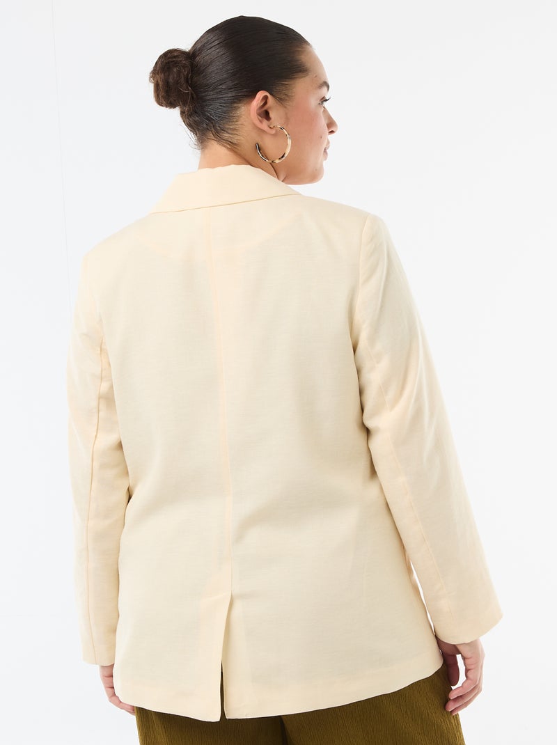 Chaqueta blazer ligera corte largo Beige - Kiabi