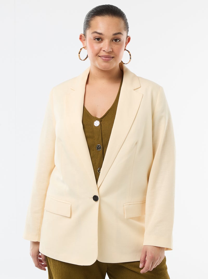 Chaqueta blazer ligera corte largo Beige - Kiabi