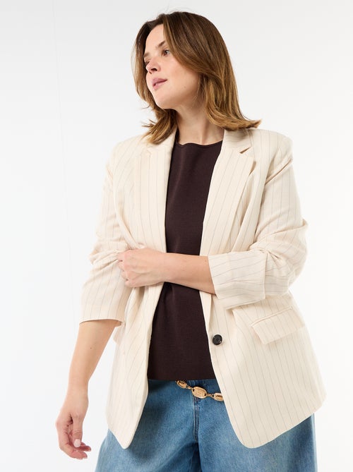 Chaqueta blazer ligera corte largo - Kiabi
