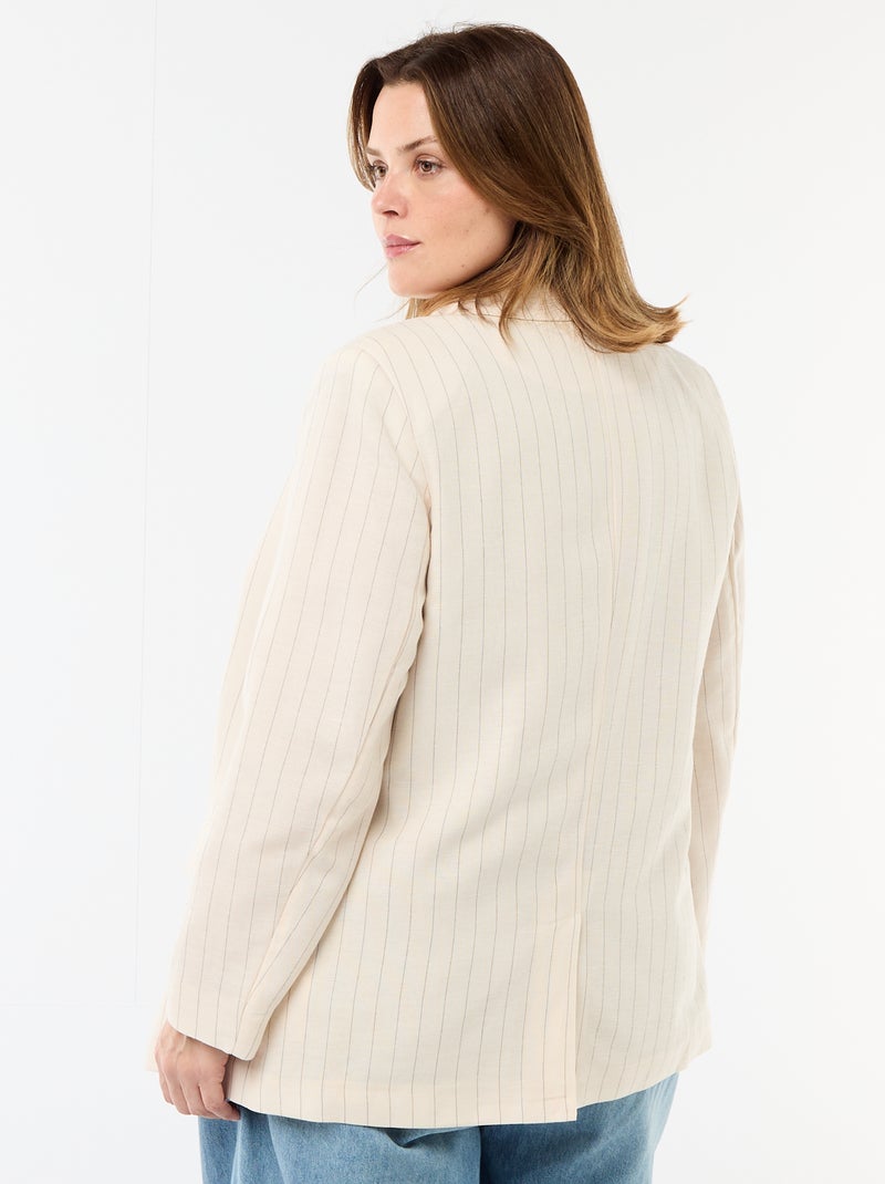 Chaqueta blazer ligera corte largo Beige - Kiabi