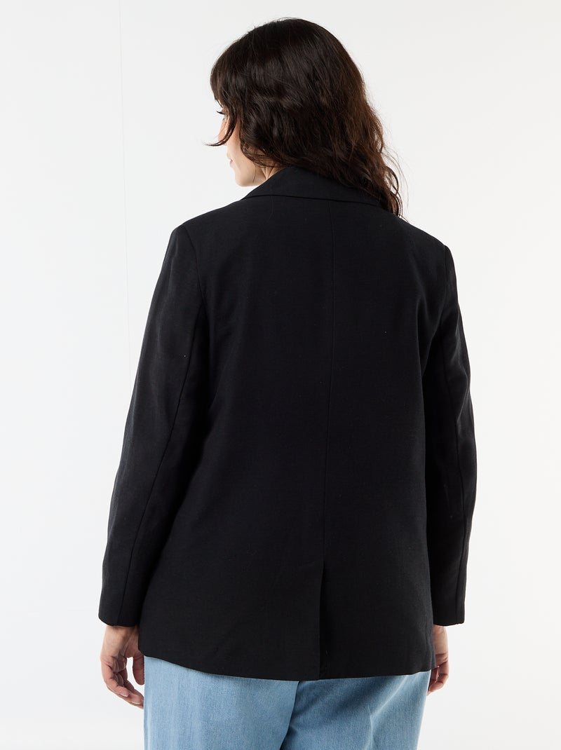 Chaqueta blazer ligera corte largo Negro - Kiabi