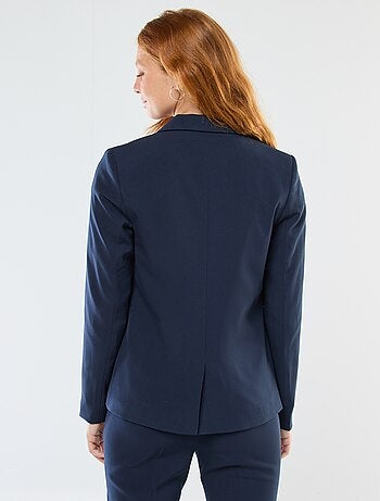 Chaqueta blazer lisa con cuello de muesca