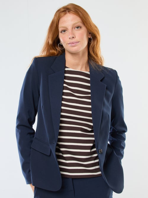 Chaqueta blazer lisa con cuello de muesca - Kiabi