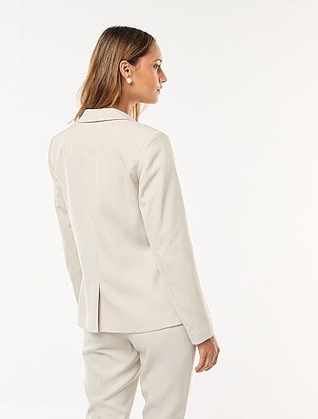 Chaqueta blazer lisa con cuello de muesca