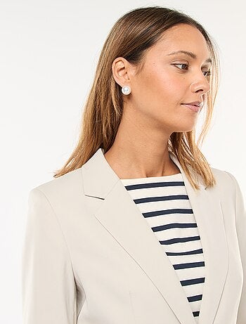 Chaqueta blazer lisa con cuello de muesca