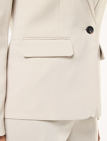 Chaqueta blazer lisa con cuello de muesca