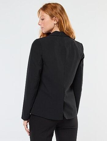 Chaqueta blazer lisa con cuello de muesca