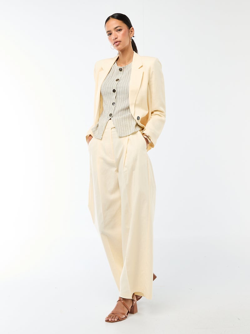 Chaqueta blazer midi Beige - Kiabi