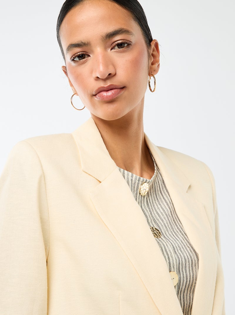Chaqueta blazer midi Beige - Kiabi