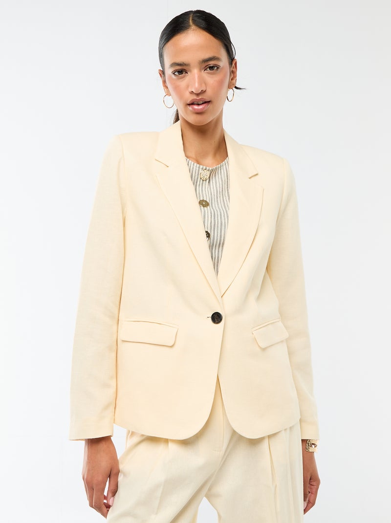 Chaqueta blazer midi Beige - Kiabi