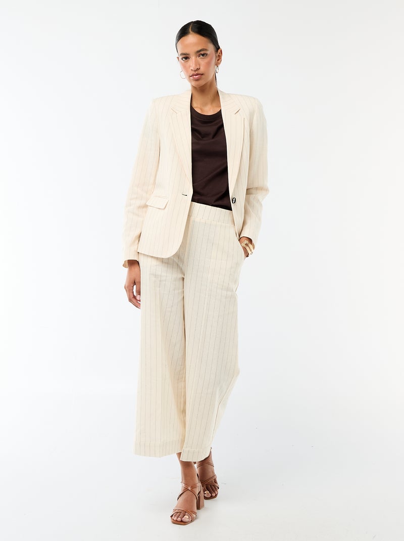 Chaqueta blazer midi Beige - Kiabi