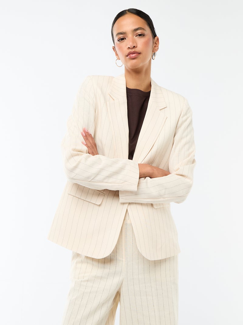 Chaqueta blazer midi Beige - Kiabi