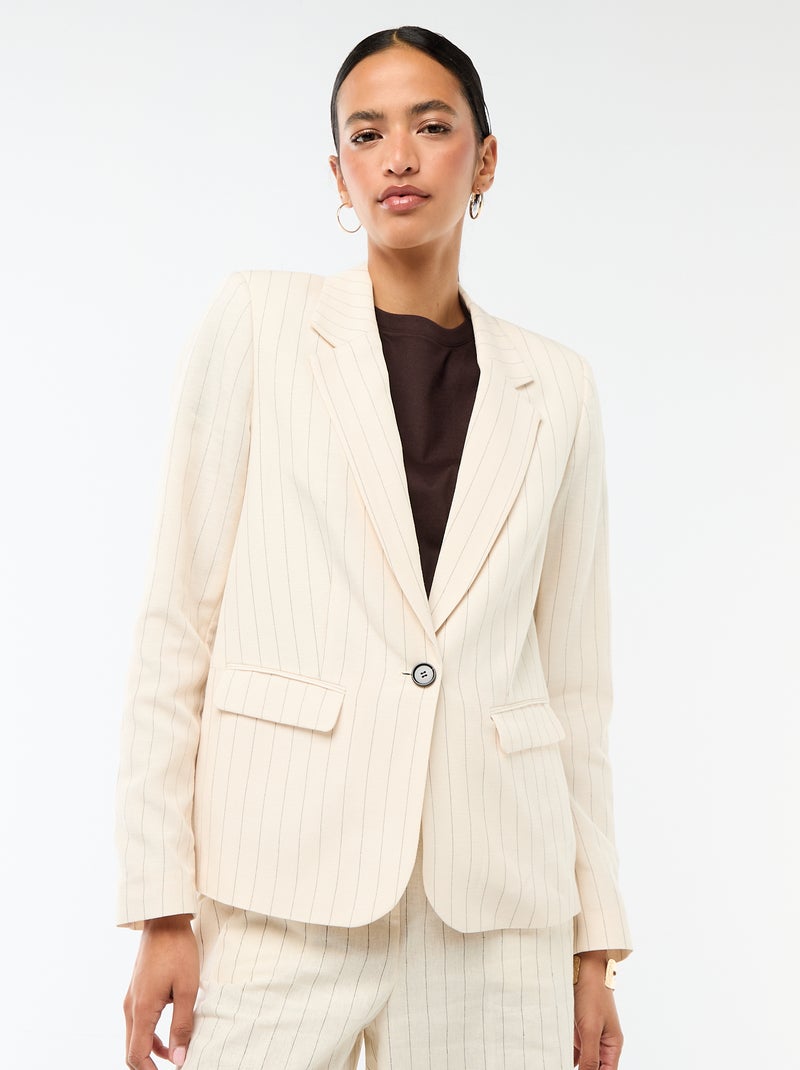 Chaqueta blazer midi Beige - Kiabi