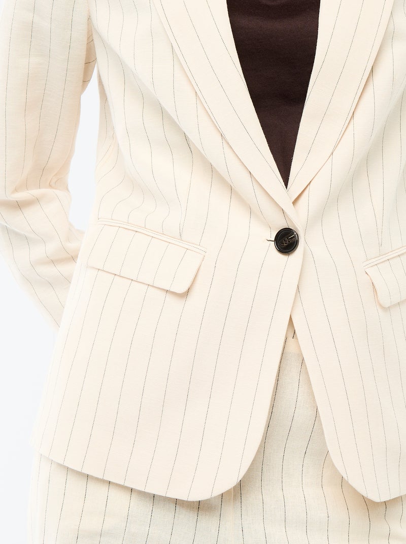 Chaqueta blazer midi Beige - Kiabi