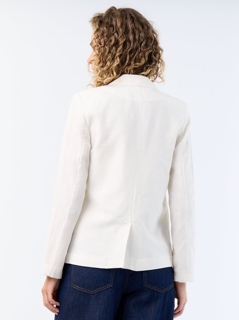 Chaqueta blazer midi Blanco - Kiabi