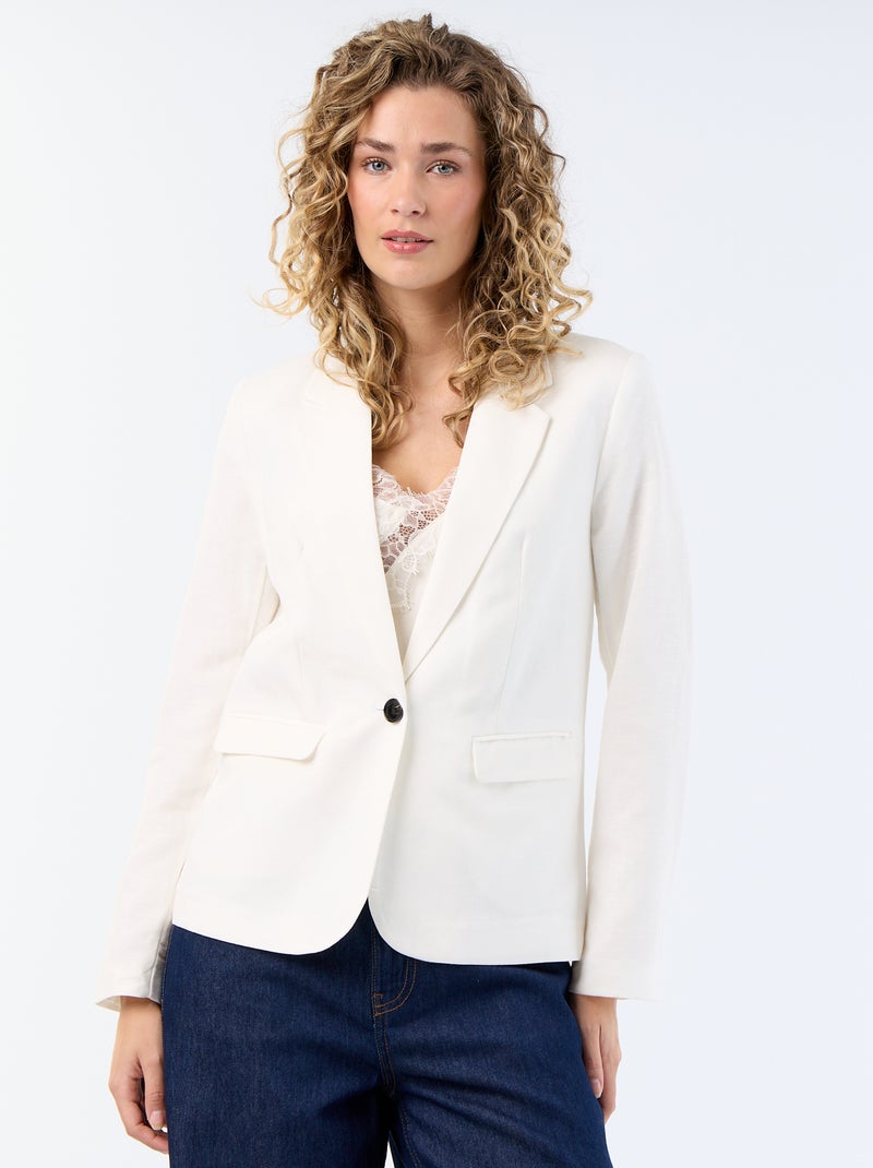 Chaqueta blazer midi Blanco - Kiabi