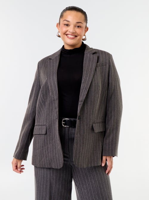 Chaqueta blazer midi con strass - Kiabi