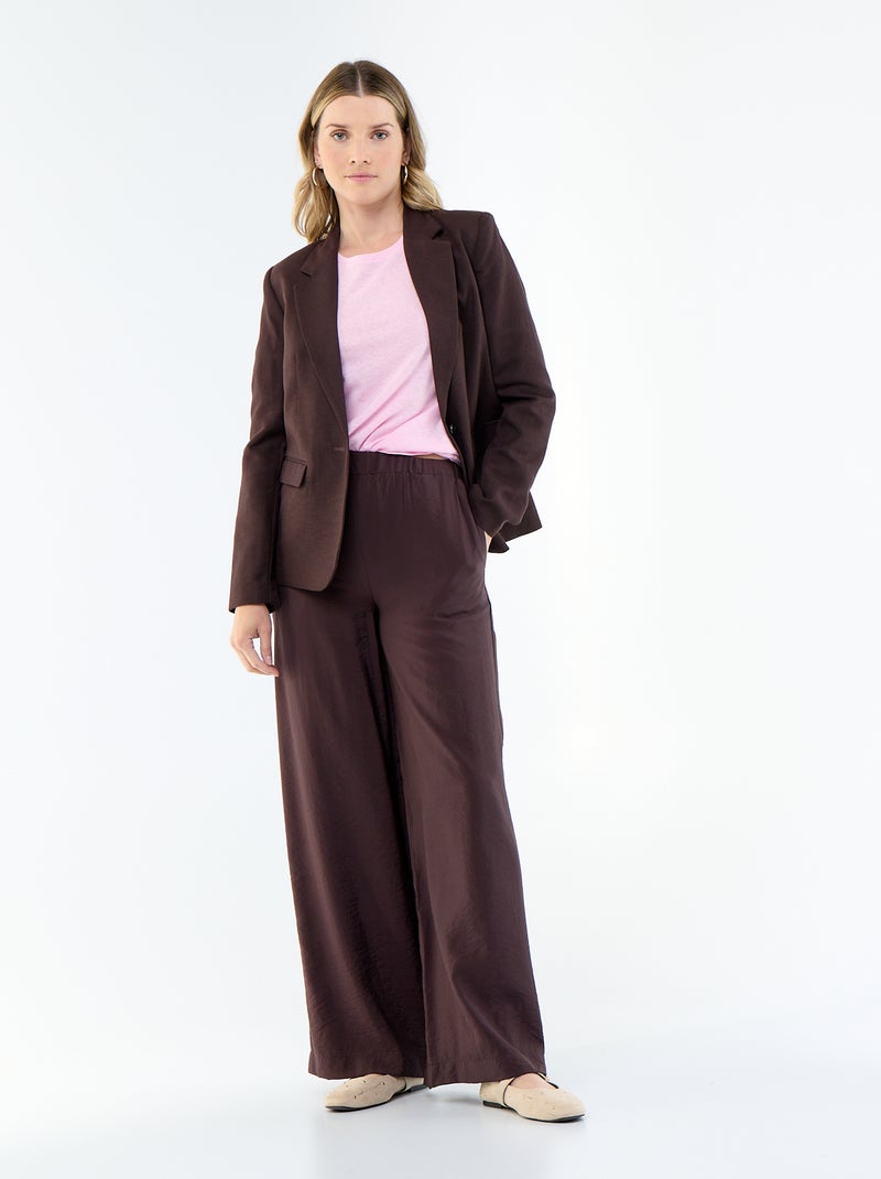 Chaqueta blazer midi Marron - Kiabi