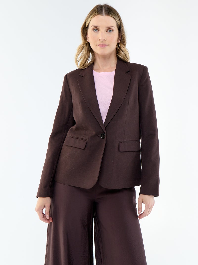 Chaqueta blazer midi Marron - Kiabi