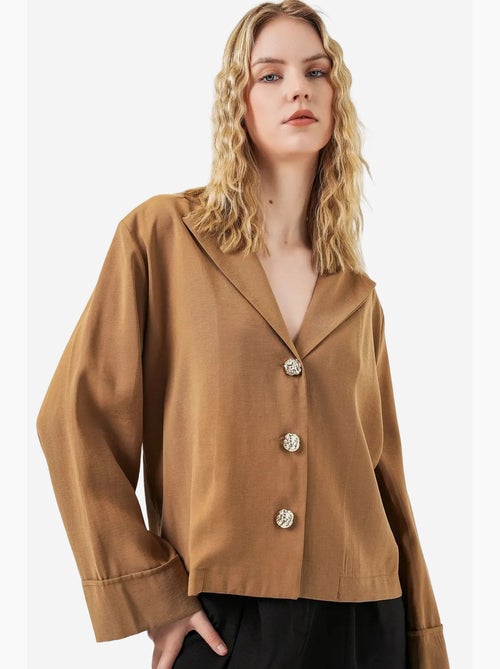 Chaqueta blazer oversize con cierre de botones bdart - Kiabi Chaqueta blazer oversize con cierre de botones bdart - Kiabi
