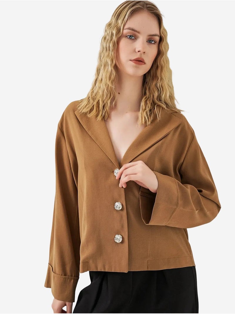 Chaqueta blazer oversize con cierre de botones bdart Camel - Kiabi