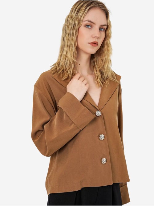 Chaqueta blazer oversize con cierre de botones bdart - Kiabi Chaqueta blazer oversize con cierre de botones bdart - Kiabi