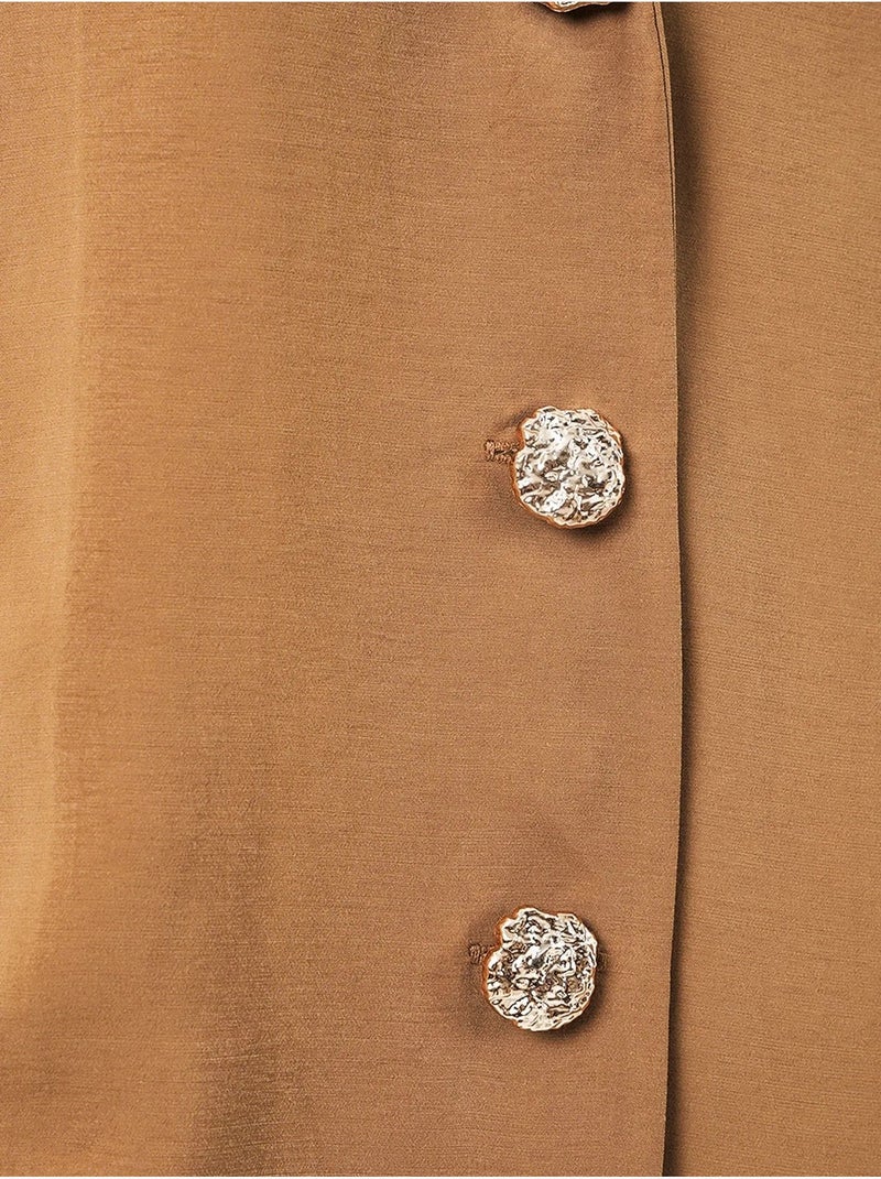 Chaqueta blazer oversize con cierre de botones bdart Camel - Kiabi