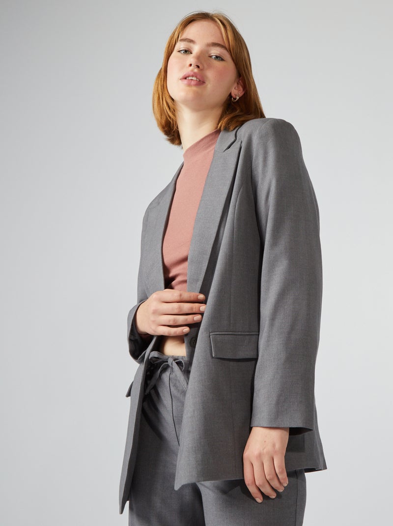 Chaqueta blazer oversize GRIS - Kiabi